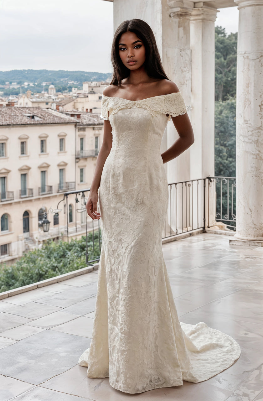 Vintage Scott McClintock Lace Wedding Gown with Removable Gloves