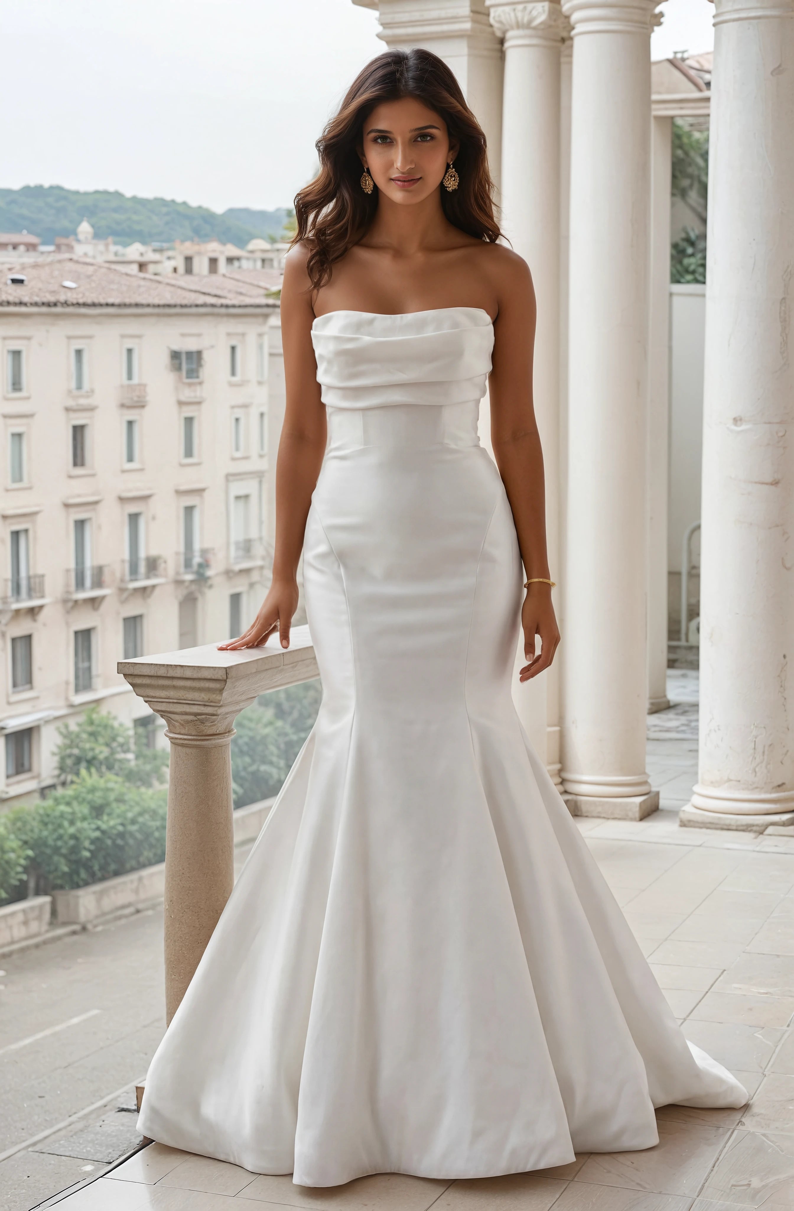 Blue by Enzoani Satin Mermaid Wedding Gown