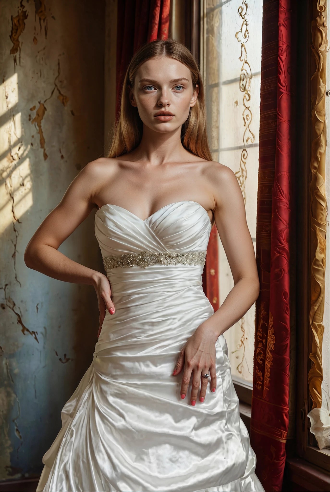 Sottero and Midgley Sabelle Strapless Satin Rhinestone Wedding Gown