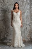 Elysee Neytiri Embroidered Lace Fit-and-Flare Wedding Gown with Illusion Train