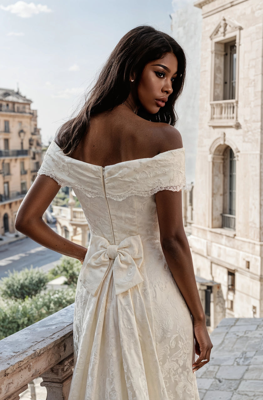 Vintage Scott McClintock Lace Wedding Gown with Removable Gloves