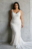 Elysee Neytiri Embroidered Lace Fit-and-Flare Wedding Gown with Illusion Train