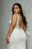 Elysee Neytiri Embroidered Lace Fit-and-Flare Wedding Gown with Illusion Train