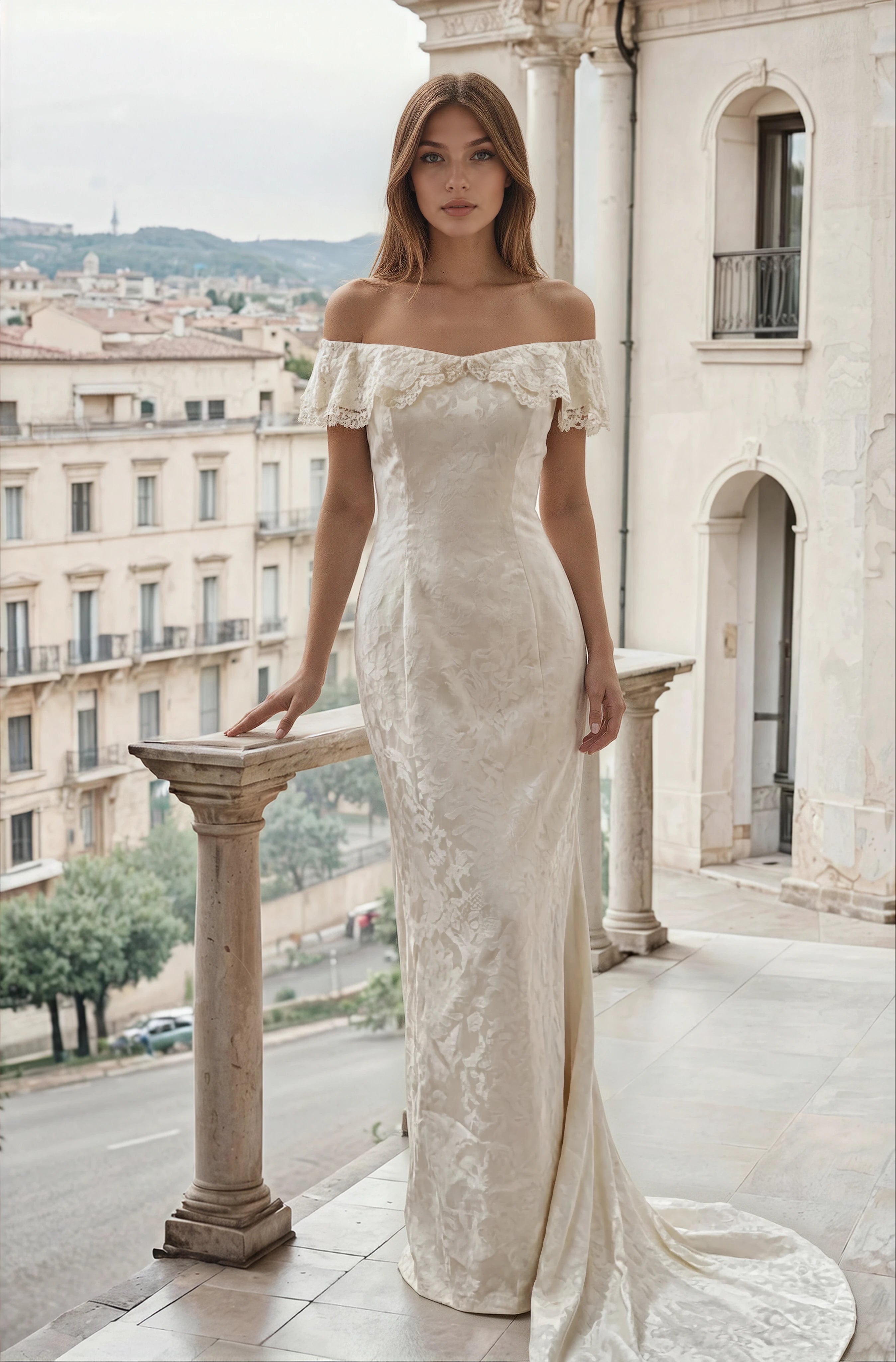 Vintage Scott McClintock Lace Wedding Gown with Removable Gloves