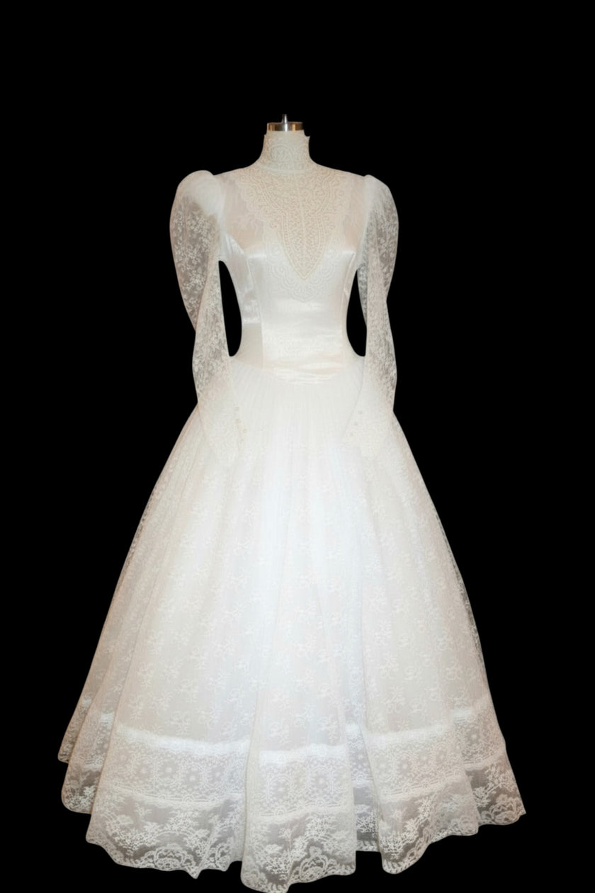 Jessica McClintock 80s Edwardian Style Ball Gown