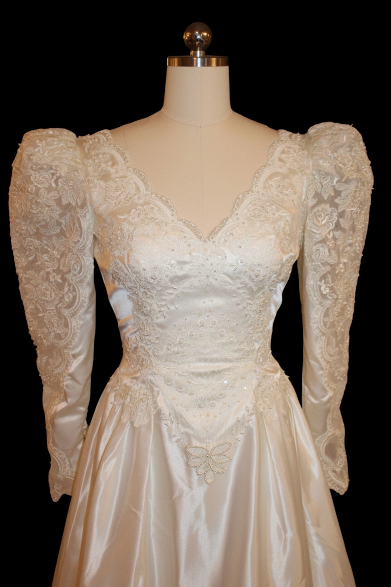Vintage 90s Dramatic Train Wedding Dress
