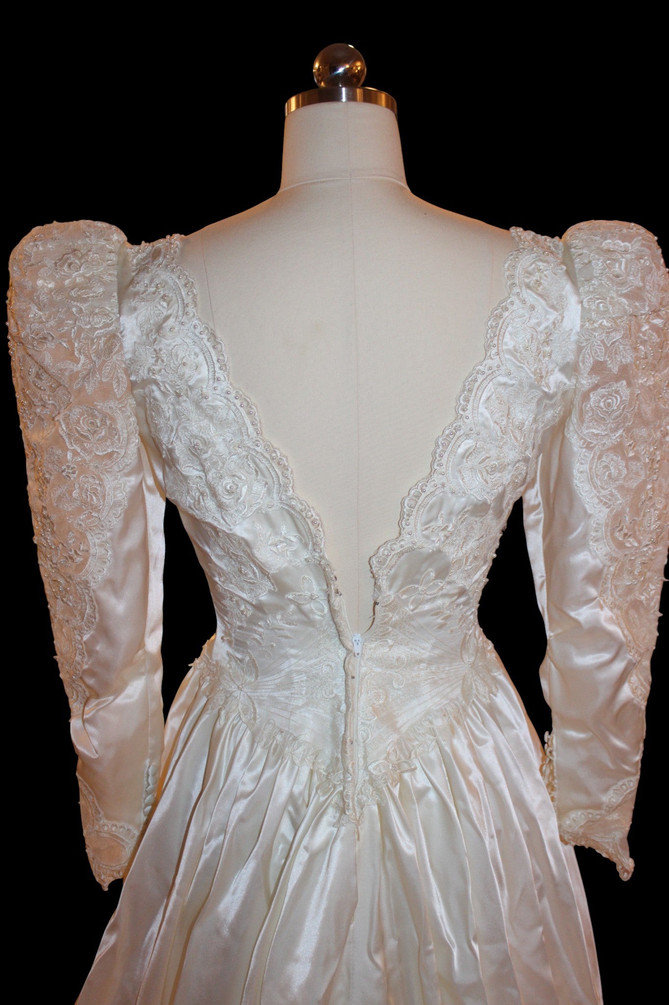 Vintage 90s Dramatic Train Wedding Dress