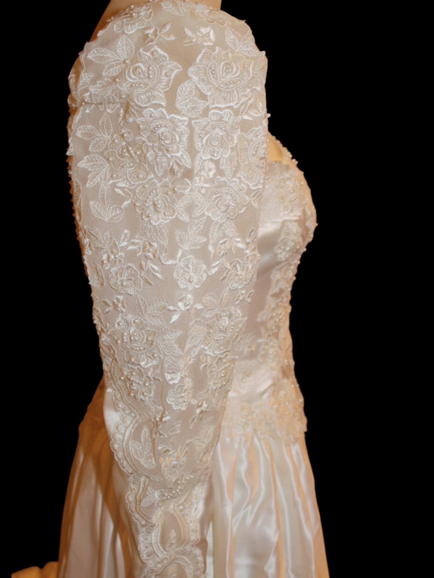 Vintage 90s Dramatic Train Wedding Dress