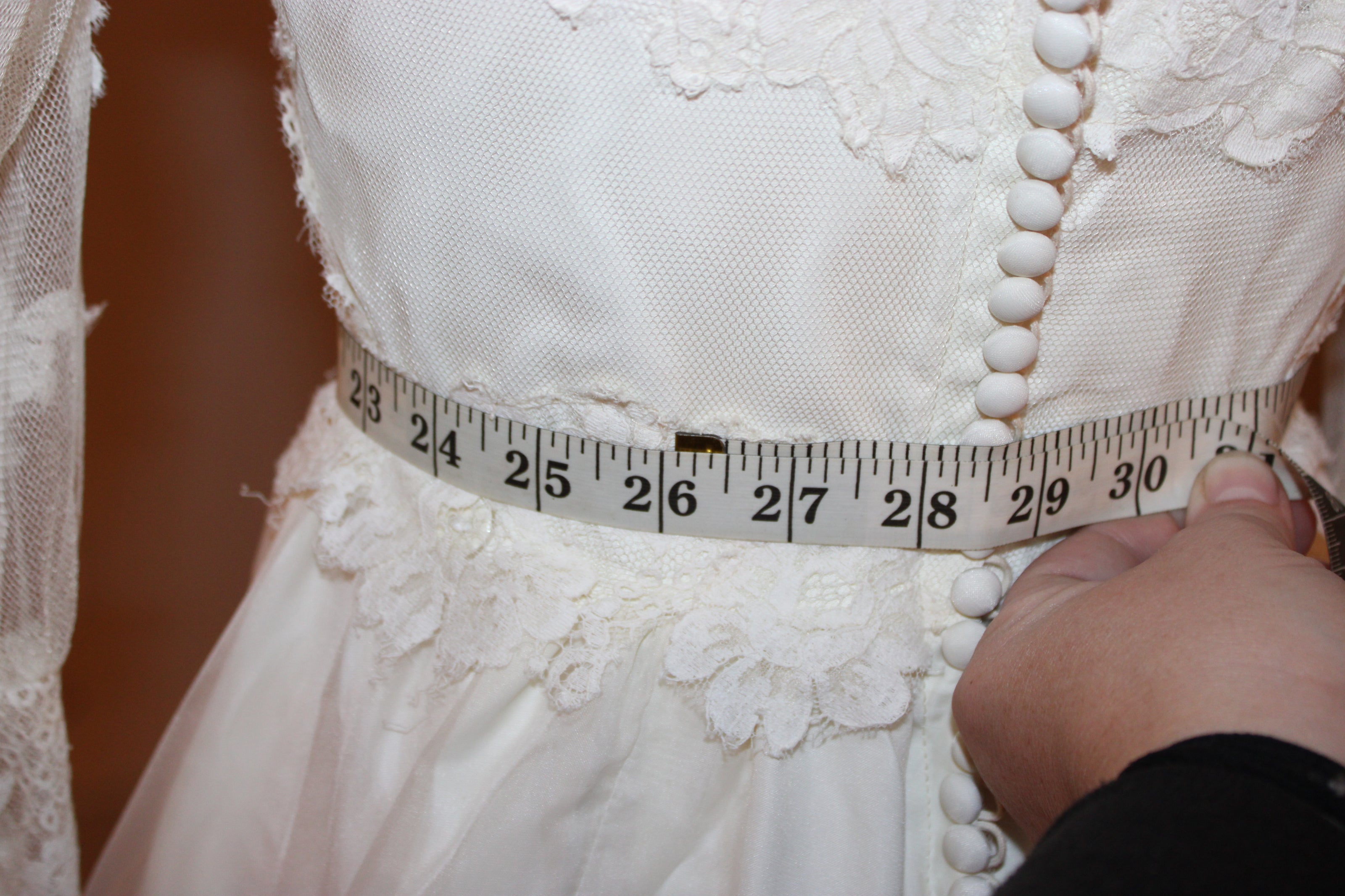 Vintage 1970s Lace Wedding Gown – Romantic Edwardian Revival Bridal Dress