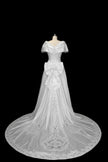 Vintage 80s Alfred Angelo Bows and Beads Wedding Gown