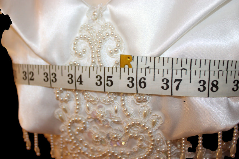 Vintage 80s Alfred Angelo Bows and Beads Wedding Gown