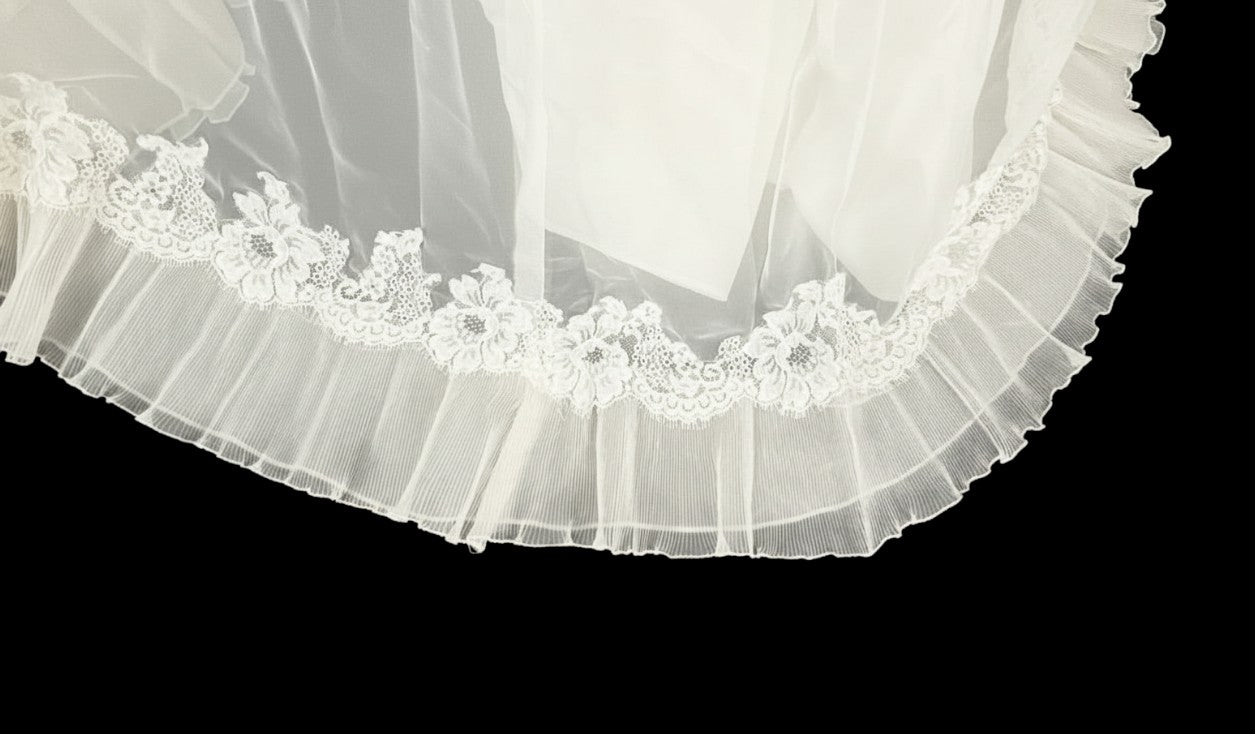 Vintage 1970s Lace Wedding Gown – Romantic Edwardian Revival Bridal Dress