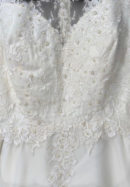 Vintage 1970s Lace Wedding Gown – Romantic Edwardian Revival Bridal Dress