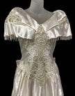 Vintage 80s Alfred Angelo Bows and Beads Wedding Gown