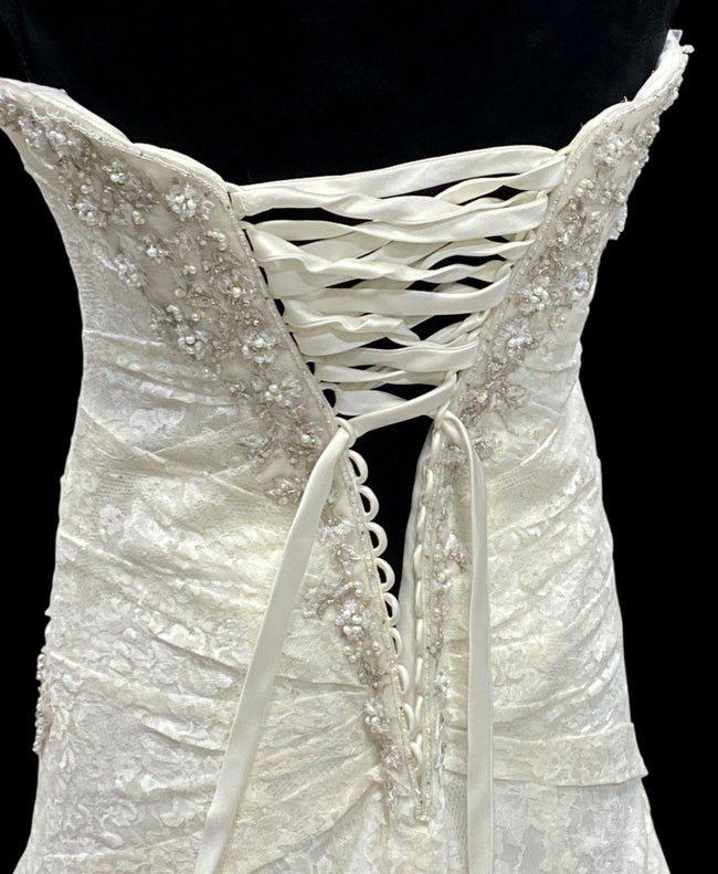 David's Bridal YP3344 Corset Strapless A-Line