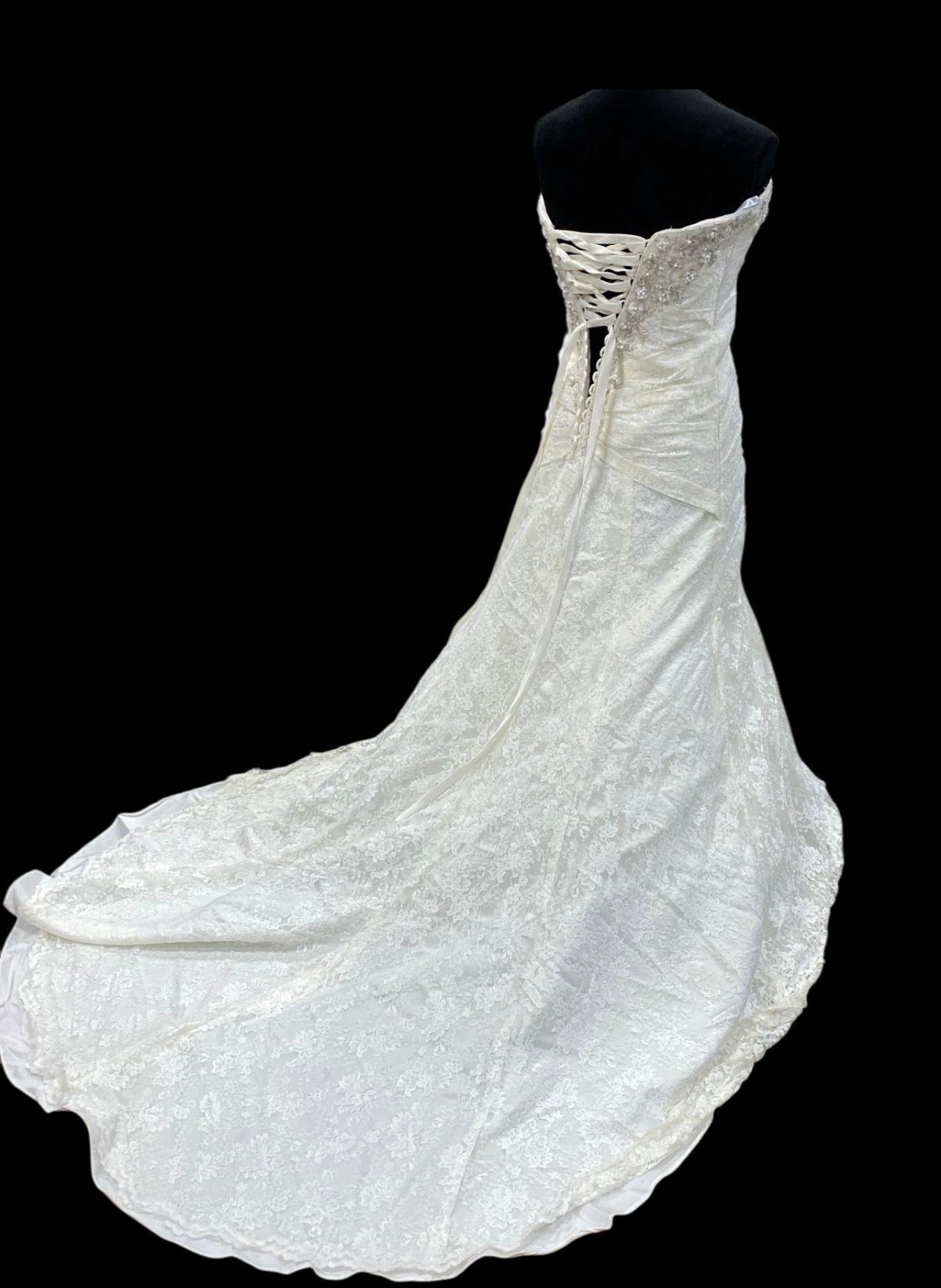 David's Bridal YP3344 Corset Strapless A-Line