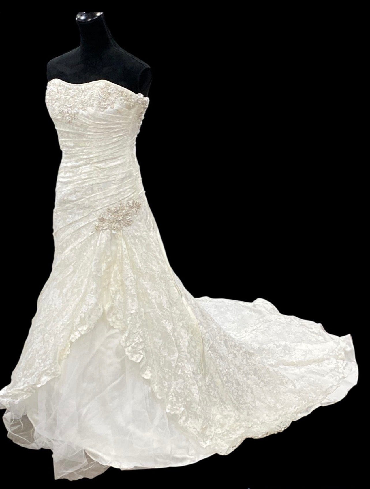 David's Bridal YP3344 Corset Strapless A-Line
