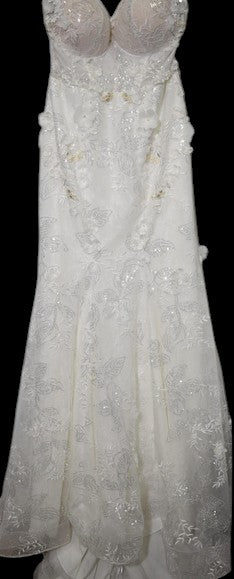 Ida Torez Strapless Lace Wedding Gown NWT