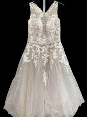 Rebecca Ingram Tea-Length Lace Wedding or Rehearsal Dress
