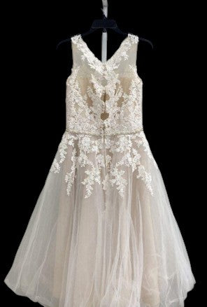 Rebecca Ingram Tea-Length Lace Wedding or Rehearsal Dress