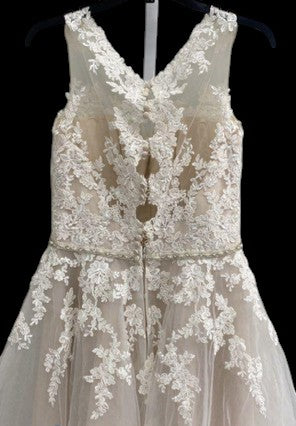 Rebecca Ingram Tea-Length Lace Wedding or Rehearsal Dress