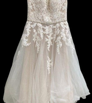 Rebecca Ingram Tea-Length Lace Wedding or Rehearsal Dress