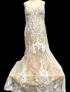 Elysee Edition Ivory Floral Lace Fit-and-Flare Wedding Gown
