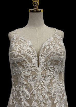 Elysee Edition Ivory Floral Lace Fit-and-Flare Wedding Gown