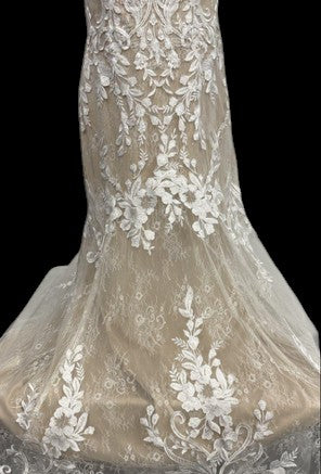 Elysee Edition Ivory Floral Lace Fit-and-Flare Wedding Gown