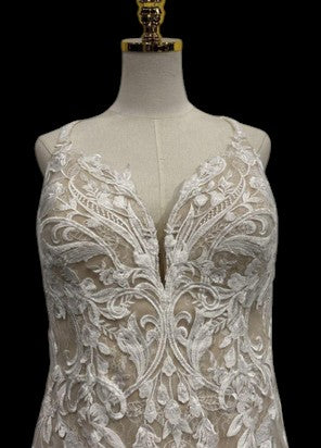 Elysee Edition Ivory Floral Lace Fit-and-Flare Wedding Gown
