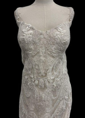 Elysee Neytiri Embroidered Lace Fit-and-Flare Wedding Gown with Illusion Train