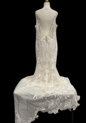 Elysee Neytiri Embroidered Lace Fit-and-Flare Wedding Gown with Illusion Train