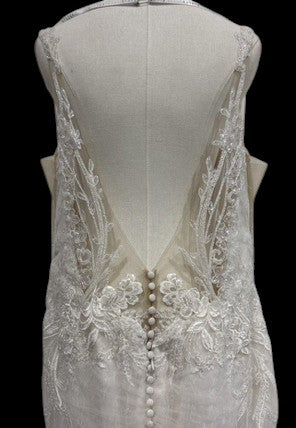 Elysee Neytiri Embroidered Lace Fit-and-Flare Wedding Gown with Illusion Train