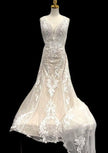 Sottero and Midgley Lace Wedding Gown with Illusion Bodice & Train