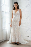 Sottero and Midgley Lace Wedding Gown with Illusion Bodice & Train
