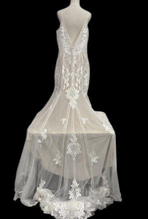 Sottero and Midgley Lace Wedding Gown with Illusion Bodice & Train
