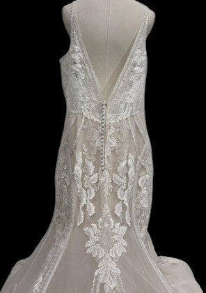 Sottero and Midgley Lace Wedding Gown with Illusion Bodice & Train