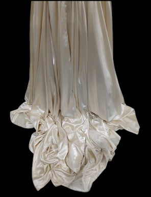 Morilee Strapless Satin Wedding Gown with Beaded Waist & Button Back