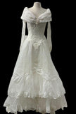Vintage 1980s–1990s Victorian Revival Lace Wedding Gown