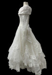 Vintage 1980s–1990s Victorian Revival Lace Wedding Gown