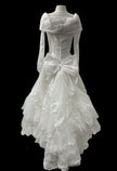 Vintage 1980s–1990s Victorian Revival Lace Wedding Gown