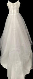 Oleg Cassini A-Line Wedding Dress with Corset Bodice & Tulle Skirt