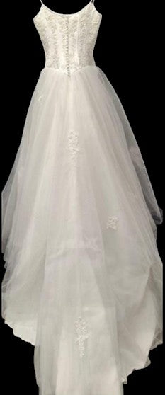 Oleg Cassini A-Line Wedding Dress with Corset Bodice & Tulle Skirt