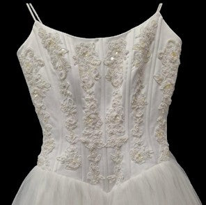 Oleg Cassini A-Line Wedding Dress with Corset Bodice & Tulle Skirt