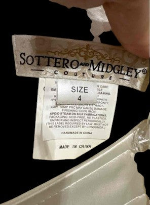 Sottero and Midgley Sabelle Strapless Satin Rhinestone Wedding Gown