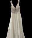 Stella York Beaded Lace & Tulle A-Line Wedding Dress with Deep V Back
