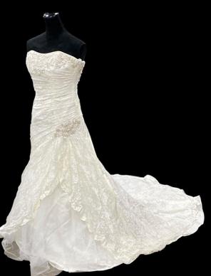 Stella York YP3344 Strapless Lace Wedding Dress with Corset Back & Train