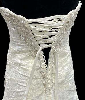 Stella York YP3344 Strapless Lace Wedding Dress with Corset Back & Train